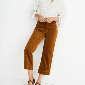 Slim Emmett wide leg crop pant corduroy